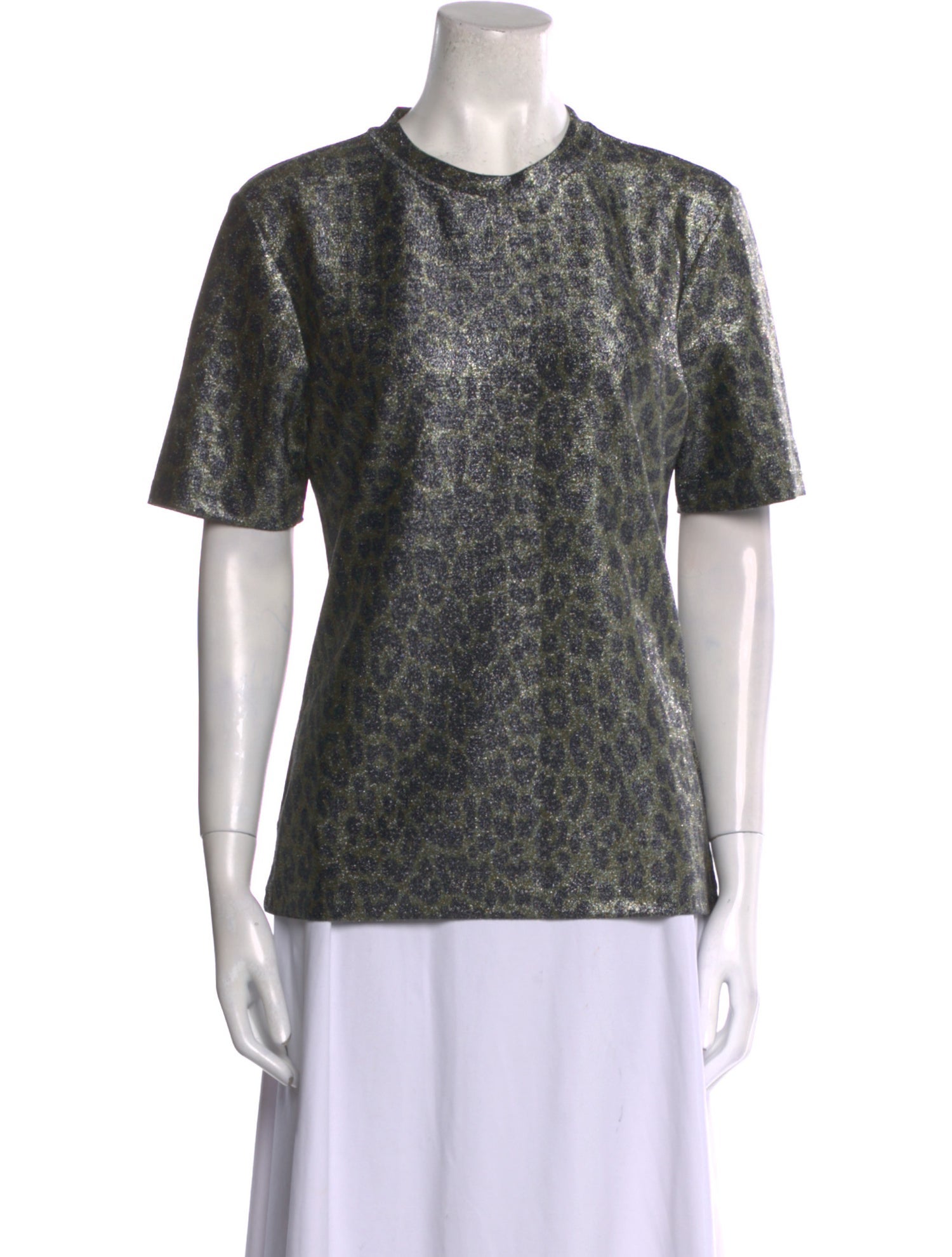 Ganni Animal Print Crew Neck T-Shirt